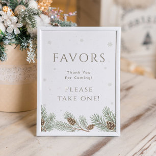 Greenery Christmas Winter Shower Favours Poster