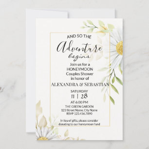 Greenery Chrysanthemum Honeymoon Shower Invitation
