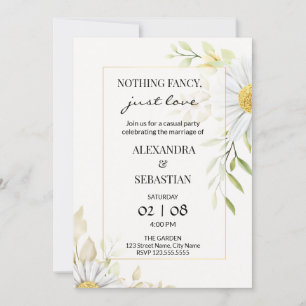 Greenery Chrysanthemum Wedding Reception Invitation