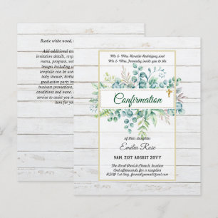 Greenery CONFIRMATION Invite Modern Double Sided