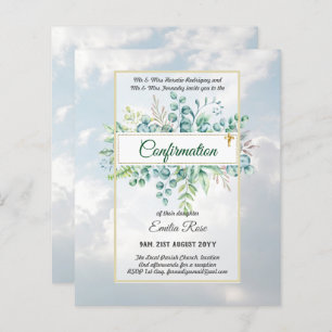Greenery CONFIRMATION Invite Modern Double Sided