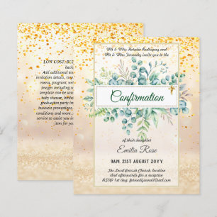 Greenery CONFIRMATION Invite Modern Double Sided