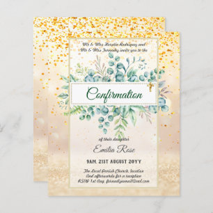 Greenery CONFIRMATION Invite Modern Double Sided