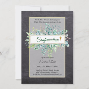 Greenery CONFIRMATION Invite Modern Double Sided