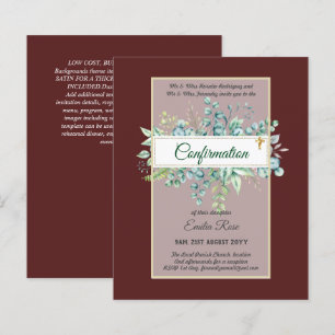 Greenery CONFIRMATION Invite Modern Double Sided