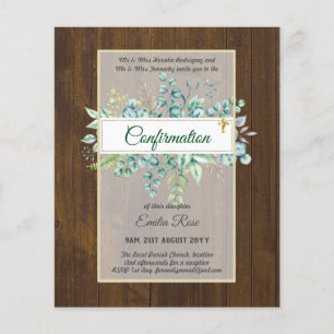 Greenery CONFIRMATION Invite Modern Double Sided Flyer