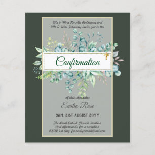 Greenery CONFIRMATION Invite Modern Double Sided Flyer