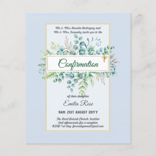 Greenery CONFIRMATION Invite Modern Double Sided Flyer