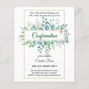 Greenery CONFIRMATION Invite Modern Double Sided Flyer