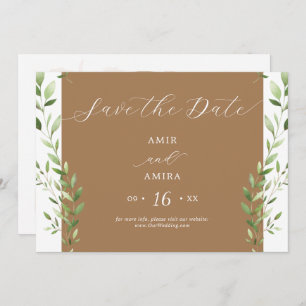 Greenery Coordinate Horizontal Save The Date