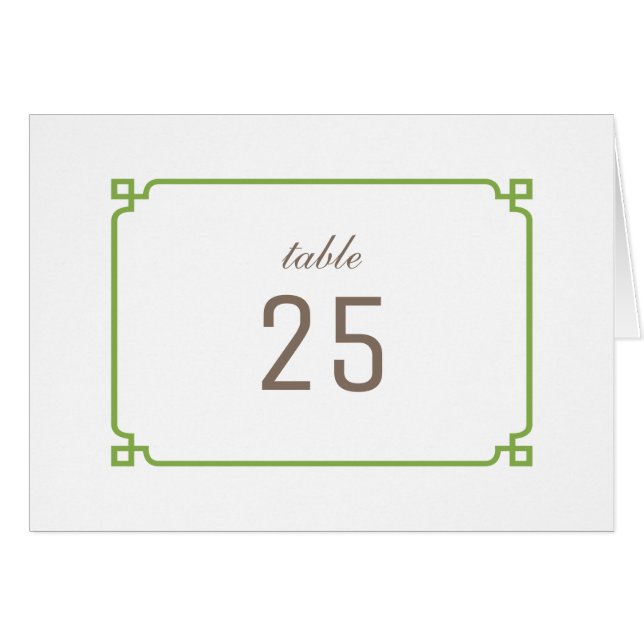Greenery Deco Chic Table Number (Front Horizontal)