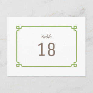 Greenery Deco Chic Table Number Postcard