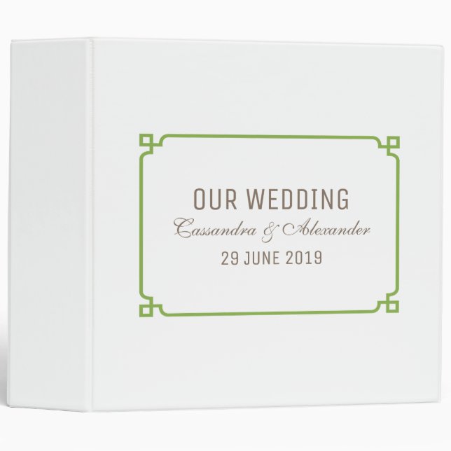Greenery Deco Chic Wedding Binder (Front/Spine)