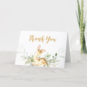 Greenery Deer Baby Shower Thank You Card
