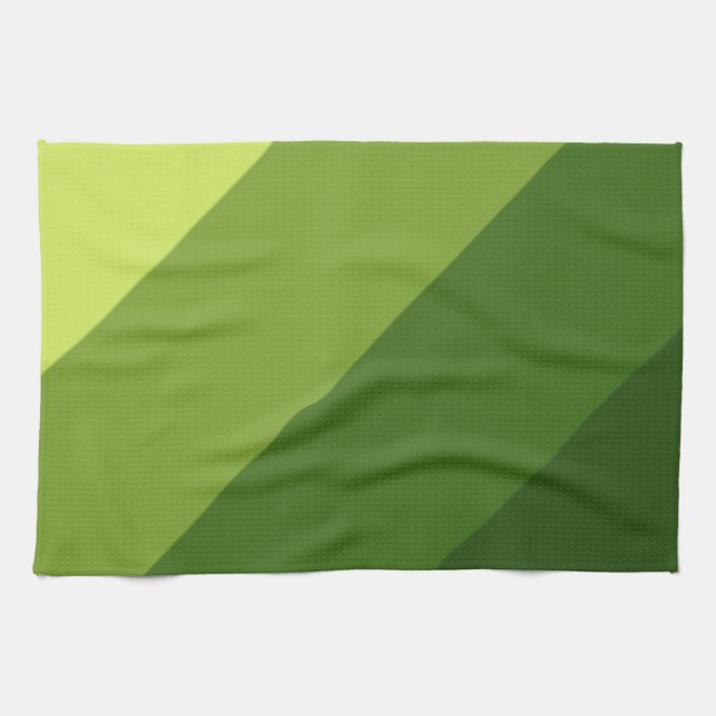 Greenery Diagonal Stripes   Kitchen Towel (Horizontal)
