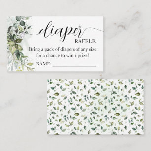 Greenery Diaper Raffle Ticket Baby Shower