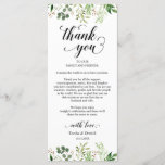 Greenery, Dinner Place Setting Thank You Card<br><div class="desc">This is the Modern beautiful Elegant Greenery, in Black font, Place Setting Thank You Cards. Share the love and show your appreciation to your guests, when they sit down at their seat and read this personalised charming thank you place setting card. It's a wonderful way to kick off your special...</div>