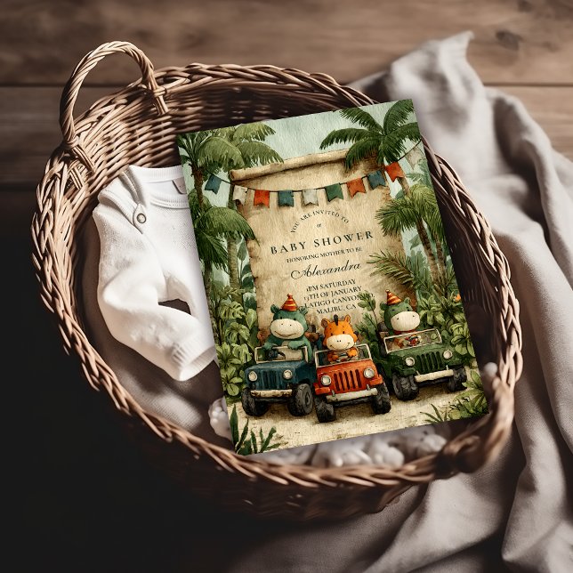 Greenery Dino Baby Shower Invitation (Creator Uploaded)