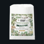 Greenery Dinosaurs Jurassic Boy Birthday Party  Favour Bag<br><div class="desc">Personalize these roar-some budget friendly Dinosaur Birthday Party Favour Bags with your own wording and details easily and quickly, simply press the Edit Using Design Tools button to further re-arrange and format the style and placement of the text. Featuring watercolor tyrannosaurus, triceratops, brontosaurus, spinosaurus and Jurassic greenery. (c) The Happy...</div>