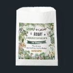 Greenery Dinosaurs Jurassic Boy Birthday Party  Favour Bag<br><div class="desc">Personalize these roar-some budget friendly Dinosaur Birthday Party Favour Bags with your own wording and details easily and quickly, simply press the Edit Using Design Tools button to further re-arrange and format the style and placement of the text. Featuring watercolor tyrannosaurus, triceratops, brontosaurus, spinosaurus and Jurassic greenery. (c) The Happy...</div>