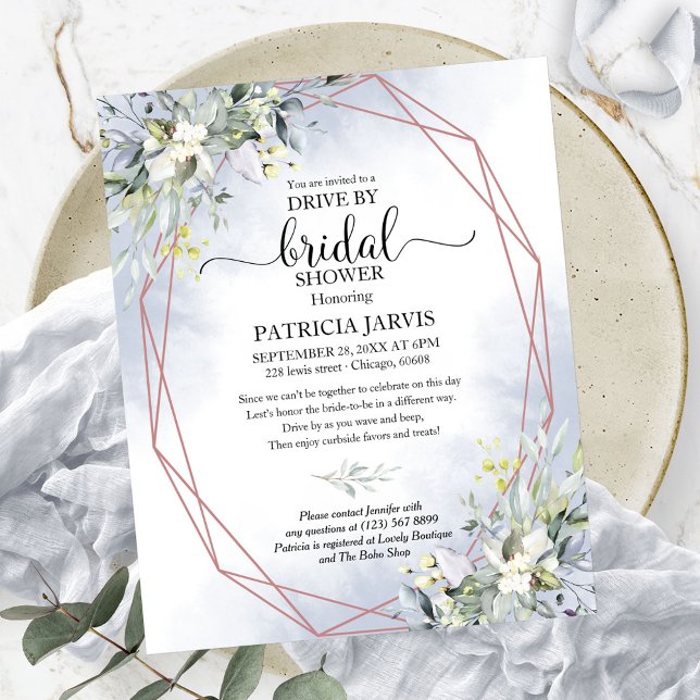 Greenery Drive By Bridal Shower Budget Invitation (Creator Uploaded)