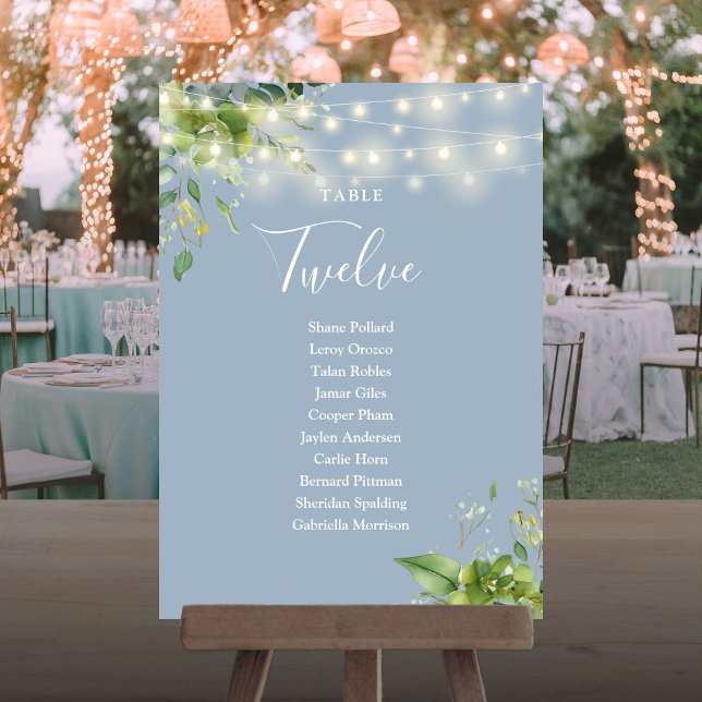Greenery Dusty Blue Seating Plan Table Number (Greenery Dusty Blue Seating Plan Table Number)