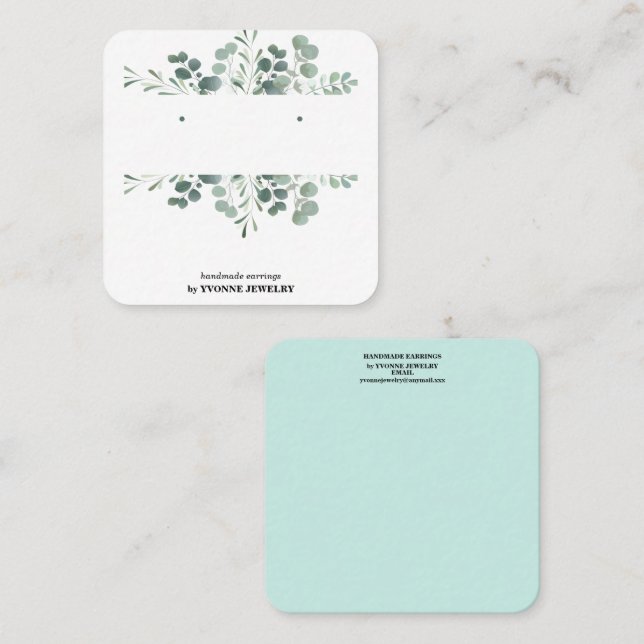 Greenery Earring Display  Business Card (Front/Back)