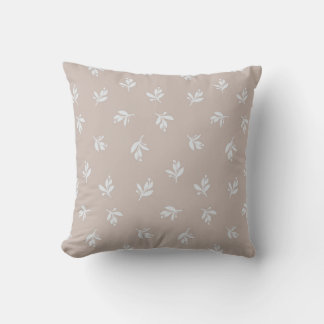 Greenery earth colour simple leaves floral  throw pillow