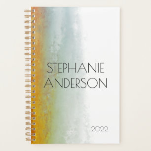 Greenery Earthy Brown Watercolor Abstract Planner