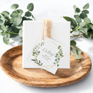 Greenery Elegant Baby Shower Favour Tags