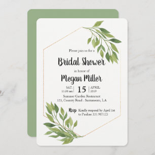 Greenery elegant Bridal shower invitation