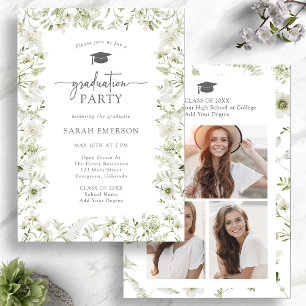 Greenery Elegant Graduation Invitation