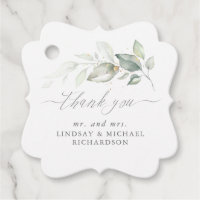 Greenery Elegant Romantic Wedding Thank You