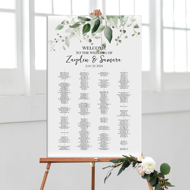Greenery elegant wedding seating chart (Creator Uploaded)