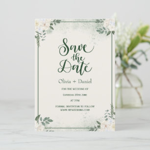 Greenery Elopement Save The Date Invitation