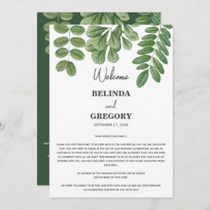 Greenery Emerald Green Wedding Itinerary  Program