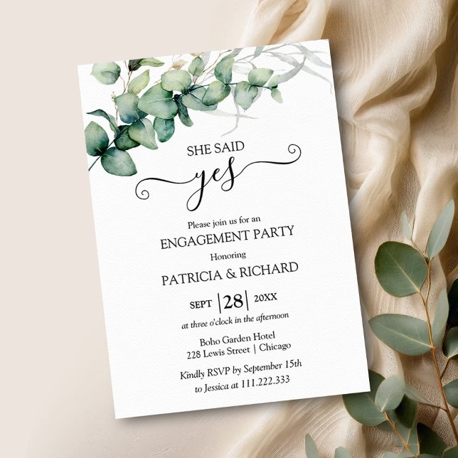 Greenery Engagement Party Invitation (Creator Uploaded)