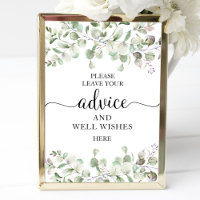 Greenery Eucalyptus Advice And Well Wishes Sign
