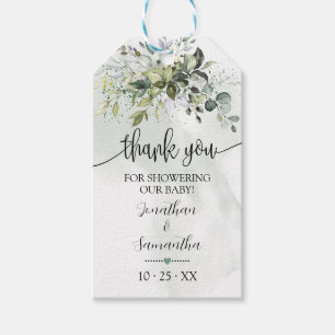 Greenery Eucalyptus Baby Shower Favour Tag