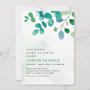 Greenery Eucalyptus Baby Shower Invitation