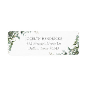 Greenery Eucalyptus Baby Shower Return Address