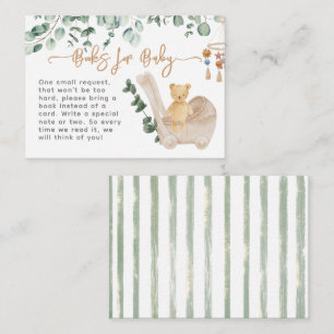 Greenery eucalyptus bearly wait Baby Shower Books Enclosure Card