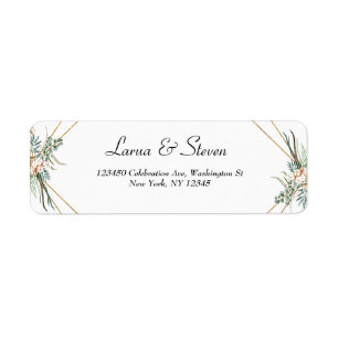 Greenery Eucalyptus Boho Glitter Return Address
