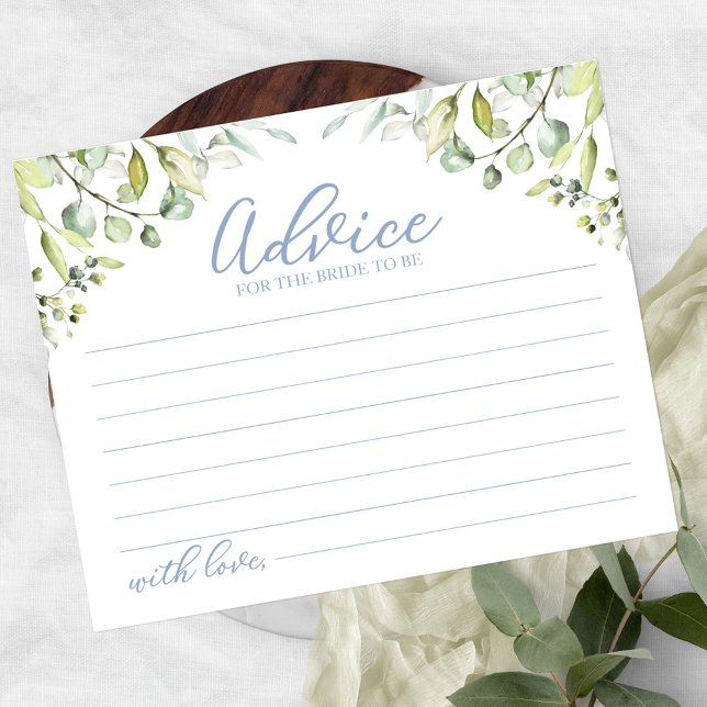 Greenery Eucalyptus Bridal Shower Advice Cards (Creator Uploaded)