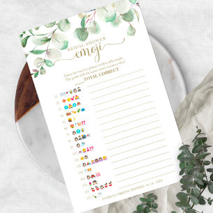 Greenery Eucalyptus Bridal Shower Emoji Pictionary Flyer