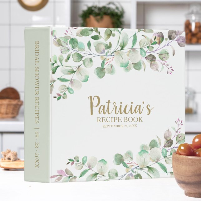 Greenery Eucalyptus Bridal Shower Recipe Book 3 Ri Binder (Creator Uploaded)
