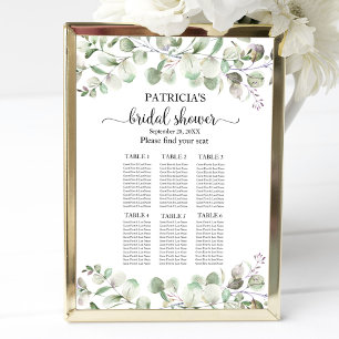 Greenery Eucalyptus Bridal Shower Seating Chart