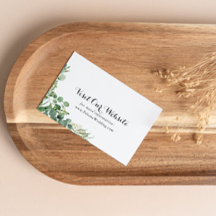 Greenery Eucalyptus Calligraphy Wedding Website Enclosure Card