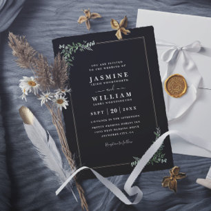 Greenery Eucalyptus Elegant Modern Rustic Wedding Invitation
