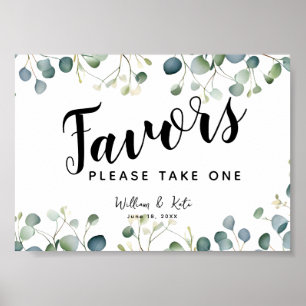 greenery eucalyptus Favors party event wedding Poster